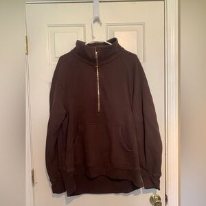 Lululemon Funnel Neck 1/4 Zip in “Espresso”  Scuba Size XL/XXL Rare